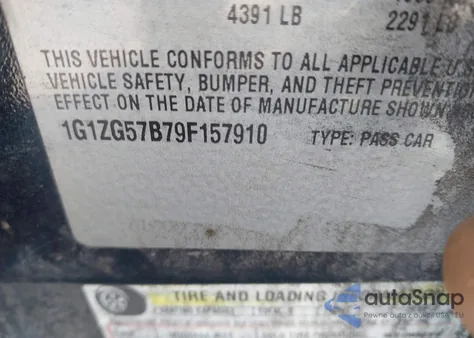 2009 Chevrolet Malibu Ls z USA, uszkodzony, nr VIN 1G1ZG57B79F157910